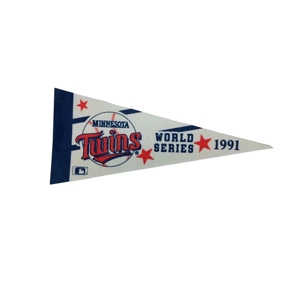 Minnesota Twins World Series Champs 1991 Pennant Flag Lot Of 3 Vtg. - Picture 3 of 5